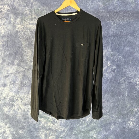 Abercrombie & Fitch  Black Long Sleeve Soft AF Tee Sz L - Picture 1 of 3